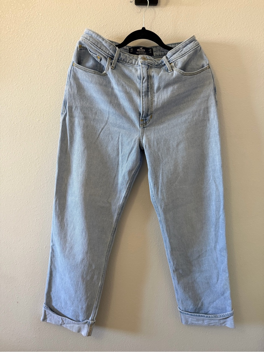 Hollister Ultra High Rise Dad Jeans 11R W30 L31 Light Wash Vintage Stretch